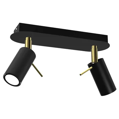 Lampa sufitowa PRESTON GOLD/BLACK 2x mini GU10, czarna, złota, podwójna, kierunkowa