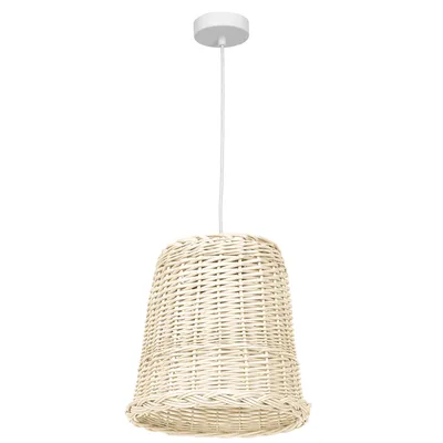 Lampa wisząca VIMINI WHITE 1xE27, biała, naturalna, pojedyncza