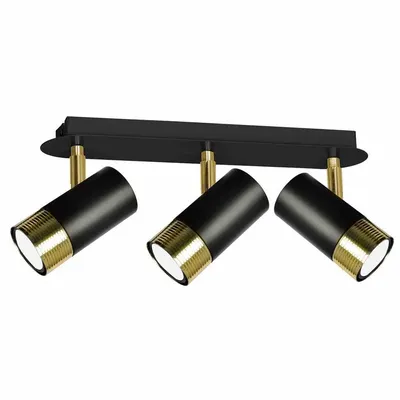 Lampa sufitowa, potrójna, kierunkowa, czarna/złota DANI BLACK/GOLD 3xGU10