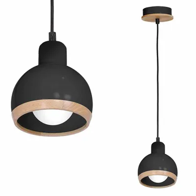 Lampa wisząca, czarna, pojedyncza OVAL BLACK 1xE27