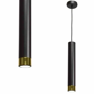 Lampa wisząca tuba, nad stół, wyspę, czarna/złota DANI BLACK/GOLD 1xGU10