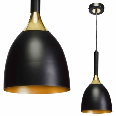 Lampa wisząca, czarna/złota pojedyncza CLARK BLACK/GOLD 1xE27