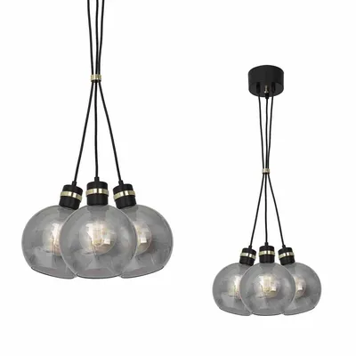 Lampa wisząca, potrójna, czarna/złota OMEGA BLACK/GOLD 3xE27