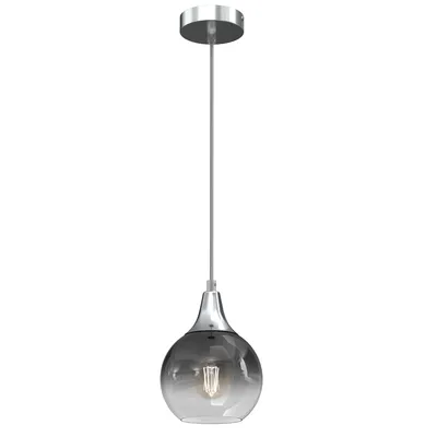 Lampa wisząca MONTE SILVER fi 150 1xE27, pojedyncza, dymione szkło