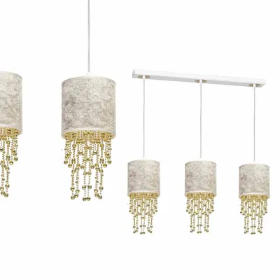 Lampa wisząca, potrójna biała/złota ALMERIA WHITE/GOLD 3xE27