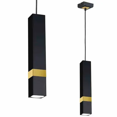 Lampa wisząca, czarna, złota, nad stół, wyspę VIDAR BLACK/GOLD 1xGU10