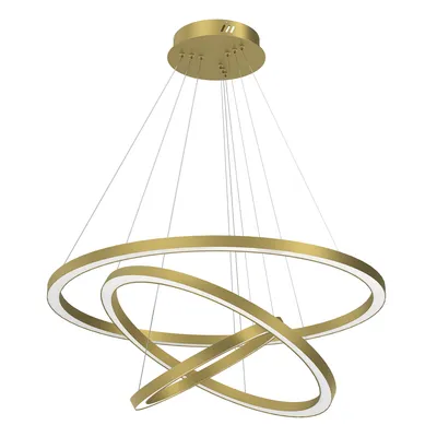 Lampa wisząca GALAXIA GOLD 85W LED, złota, nowoczesna, 2 trzy koła