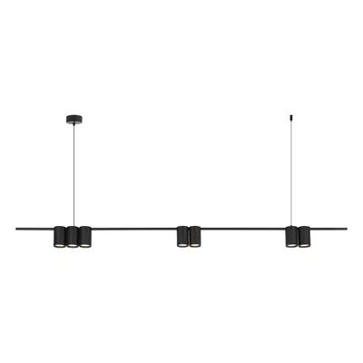 Lampa wisząca (listwa) GENESIS BLACK 7xGU10, czarna na poziomej listwie