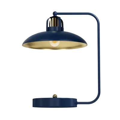 Lampka biurkowa FELIX NAVY BLUE/GOLD 1xE27, na biurko, granatowa, złota