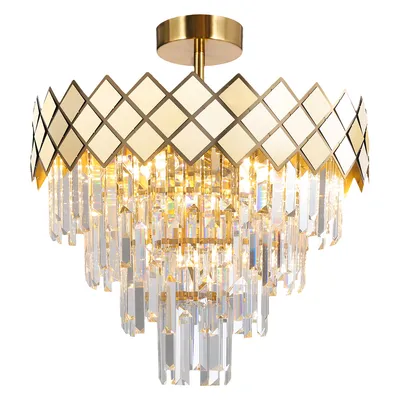 Lampa sufitowa CARISMA GOLD 9xE14, kryształowa, glamour, złota