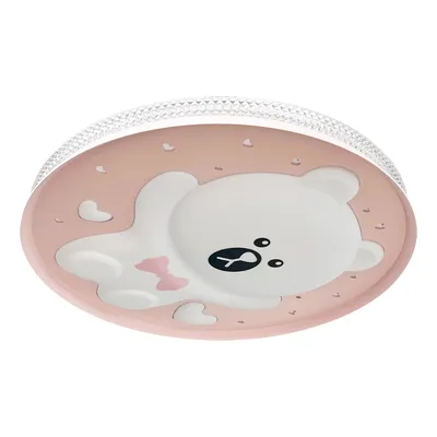 Plafoniera BEAR PINK 34W LED Ø490 mm, miś, różowy, dziecięcy, lampa