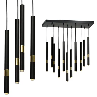 Lampa wisząca MONZA BLACK/GOLD 11xG9 8W czarny/złoto 11 kloszy