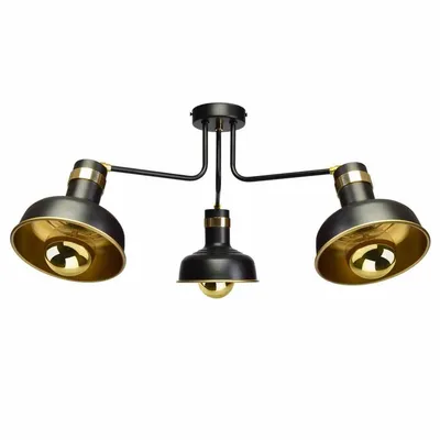 Lampa sufitowa, czarna/złota, podwójna MARGO 3xE27 BLACK/GOLD 3xE27