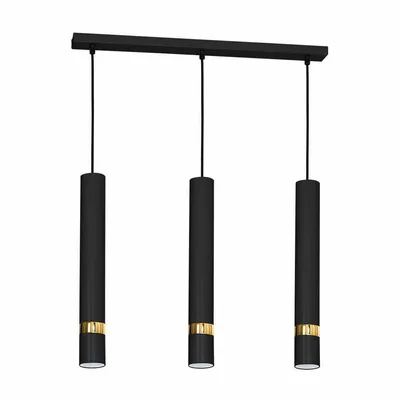 Lampa wisząca czarna, nad stół, wyspę JOKER BLACK/GOLD 3xGU10