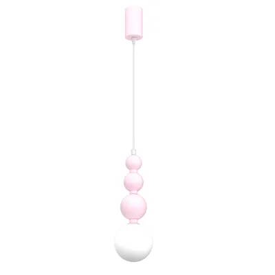 Lampa wisząca BOULE Pink 1xG9, biała, różowa, pojedyncza, kule