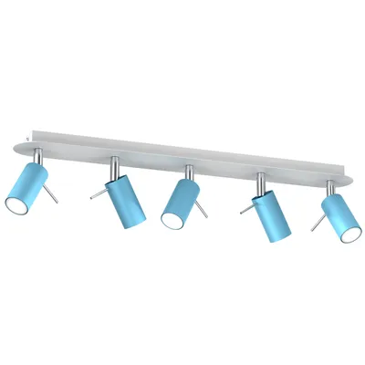 Lampa sufitowa PRESTON BLUE/WHITE 5x mini GU10, 5 kloszy, niebieska, kierunkowa