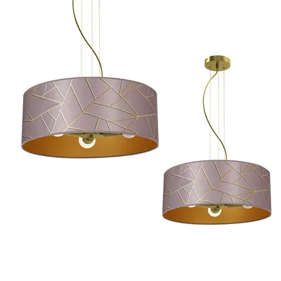 Lampa wisząca, różowa, złota, okrągła ZIGGY PINK Gold/Pink 3xE27