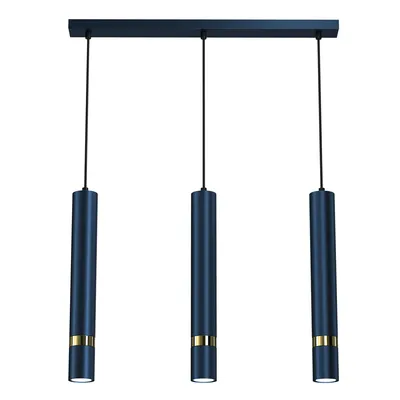 Lampa wisząca JOKER NAVY BLUE/GOLD 3xGU10, granatowa, potrójna, tuba