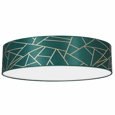 Lampa sufitowa, okrągła, zielona, złota ZIGGY GREEN Gold/Bottle green 3xE27 Ø60cm