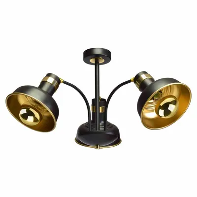 Lampa sufitowa, potrójna, czarna, złota MARGO BLACK/GOLD 3xE27