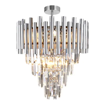 Lampa sufitowa MADISON CHROME 9xE14, kryształowa, glamour