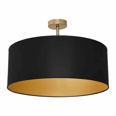 Lampa sufitowa, okrągła, czarna, złota BEN BLACK/GOLD 3xE27