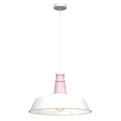 Lampa wisząca ENZO WHITE/PINK 1xE27, biała, różowe, pojedyncza