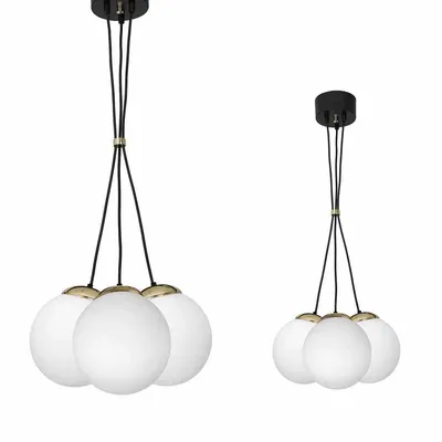 Lampa wisząca 3 kule, czarna/złota SPARTA BLACK / GOLD 3xE14