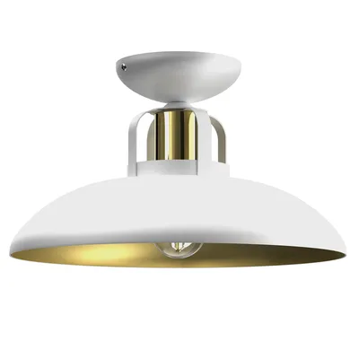 Lampa sufitowa FELIX WHITE/GOLD 1xE27, biała, złota, pojedyncza, krótka