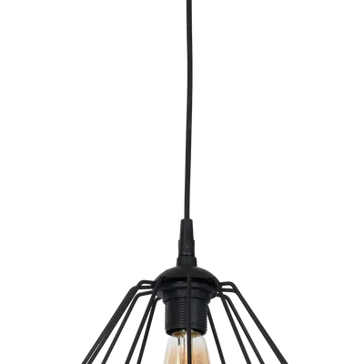 Lampa wisząca COLIN BLACK 1xE27 loft, druciana, pojedyncza