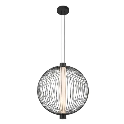 Lampa wisząca KYOTO 39W LED śr. 54cm pleciona, kula, czarna