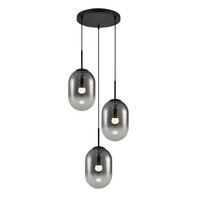 Lampa wisząca ALIAS BLACK 3xE14 koło, czarny, 3 klosze, potrójna