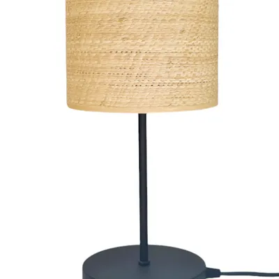 Lampka nocna gabinetowa BOHO rattan czarna