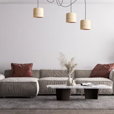 Lampa wisząca sufitowa pająk czarna BOHO rattan 3 żarówki