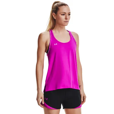 Damski top treningowy UNDER ARMOUR Knockout Tank 1351596 różowy M Ciemny różowy