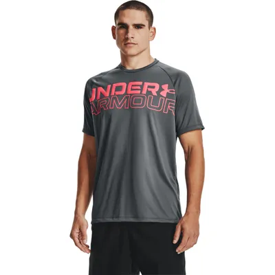 Koszulka funkcyjna męska UNDER ARMOUR UA TECH 2.0 Wordmark SS 1361702 szara S Szary