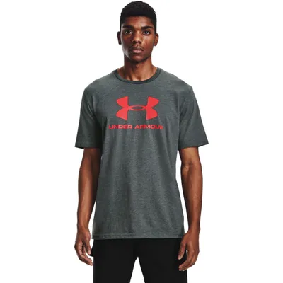 Koszulka męska UNDER ARMOUR Sportstyle Logo SS 1329590 szara S Szary