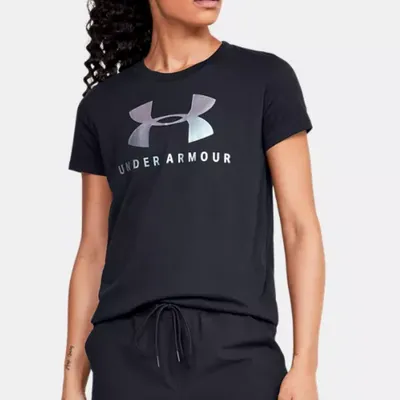 Koszulka damska UNDER ARMOUR Live Sportstyle Graphic SSC 1346844 czarna S Czarny