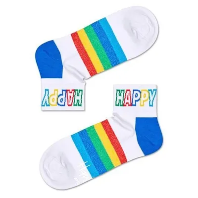 SKARPETKI HAPPY SOCKS ATHLETIC RAINBOW STRIPE 1/4 CREW ATSTR13-1300 41-46 Biały