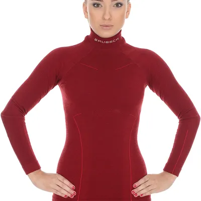 Bluza termoaktywna damska EXTREME WOOL BRUBECK® burgund S Bordowy