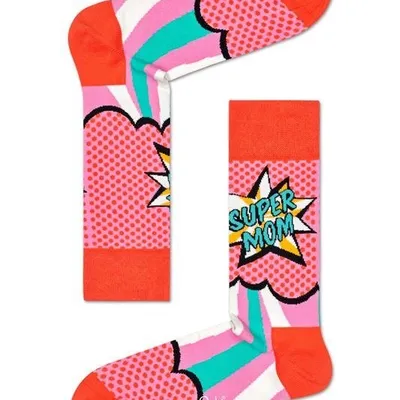 SKARPETKI HAPPY SOCKS SUPER MOM MOM01-4000 36-40 Różowy