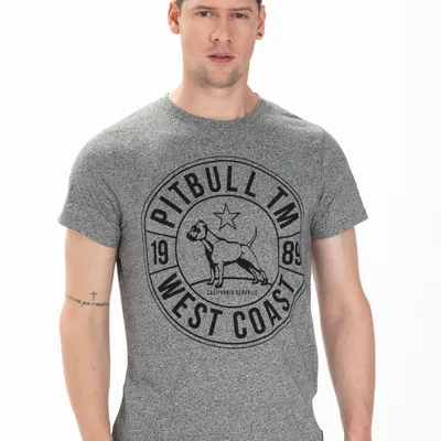 Koszulka męska PIT BULL Custom Fit Circle Dog szara XXL Szary