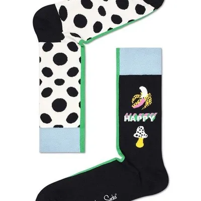 SKARPETKI HAPPY SOCKS HALF/HALF BIG DOT HHA01-0100 41-46 Czarny