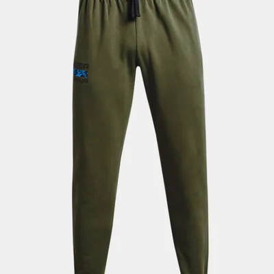 Męskie spodnie dresowe UNDER ARMOUR  Rival Fleece Signature 1366366-390 XL Khaki