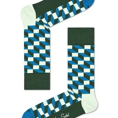 SKARPETKI HAPPY SOCKS FILLED OPTIC FIO01-6301 36-40 Zielony