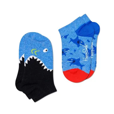 SKARPETKI DZIECIĘCE HAPPY SOCKS 2-PAK SHARK LOW KSHA02-6300 2-3 lata Niebieski