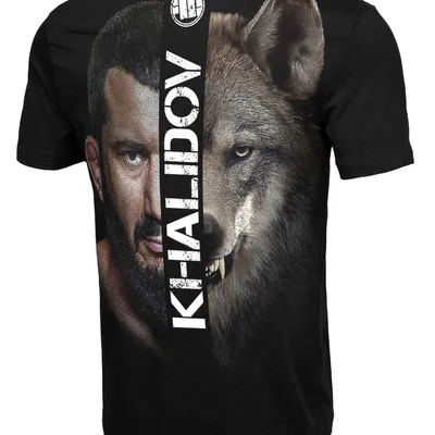 T-SHIRT PITBULL KSW 65 WALK OUT KHALIDOV M Czarny