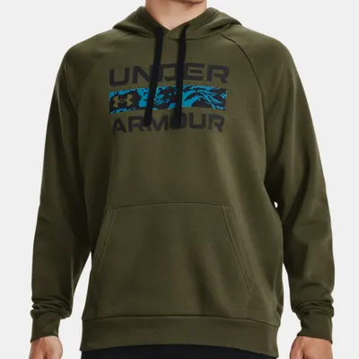 Bluza męska z kapturem UNDER ARMOUR Rival Fleece Signature Box 1366363-390 XL Khaki