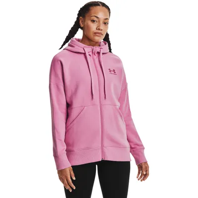 Bluza damska UNDER ARMOUR Rival Fleece FZ Hoodie 1356400 różowa XS Różowy