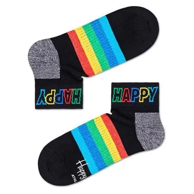 SKARPETKI HAPPY SOCKS ATHLETIC RAINBOW STRIPE 1/4 CREW ATSTR13-9300 36-40 Czarny